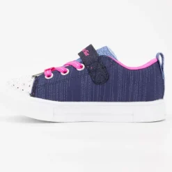 Baskets imprimé à lacets roses strass avec lumière intégrée Enfant SKECHERS