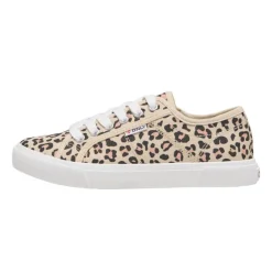 Baskets imprimé léopard nicola cream coton Femme ONLY