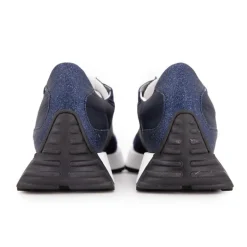 Baskets jean bleu marine en cuir Femme URBAN