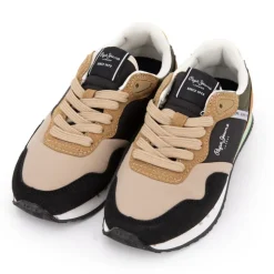 Baskets london class b lacets beiges semelle vert pastel Enfant PEPE JEANS