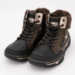 Baskets montantes à lacets black mokka fausse fourrure Femme ROMIKA