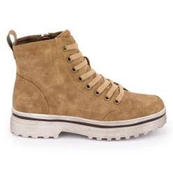 Baskets montantes à lacets zippées semelle crantée blanche usée Femme DOCKERS BY GERLI