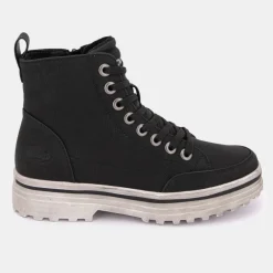 Baskets montantes à lacets zippées semelle crantée blanche usée Femme DOCKERS BY GERLI