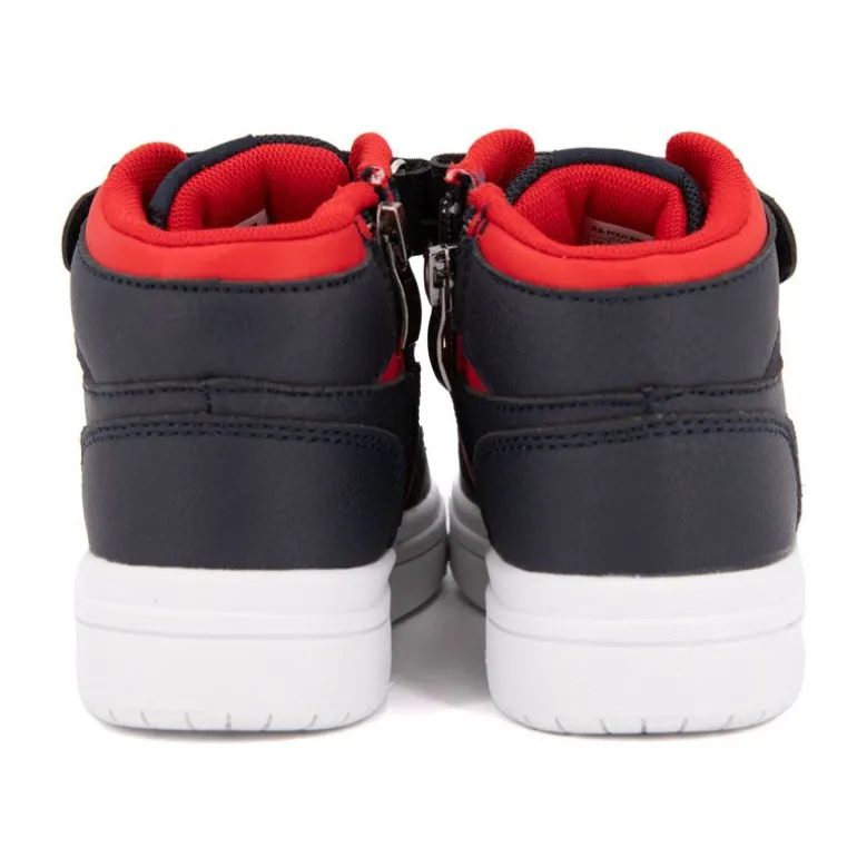 Baskets montantes à scratch bleu rouge fermeture zip Enfant US POLO