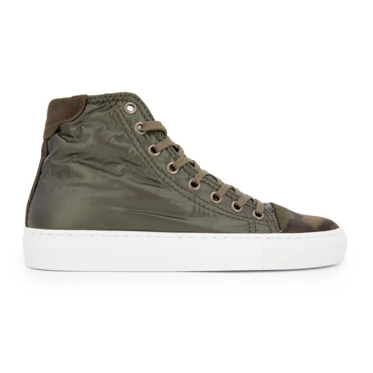 Baskets montantes argentée et camouflage Femme URBAN