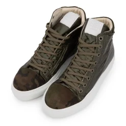 Baskets montantes argentée et camouflage Femme URBAN