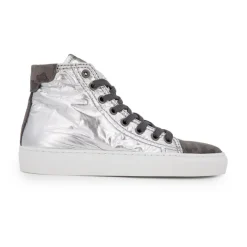 Baskets montantes argentée et camouflage Femme URBAN