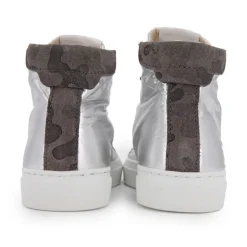 Baskets montantes argentée et camouflage Femme URBAN