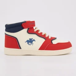 Baskets montantes avec lacets new york cheval brodé coloré Enfant AMERICAN COLLEGE