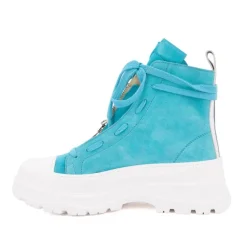 Baskets montantes cuir semelle épaisse blanc Femme ICECOOL SAINT TROPEZ