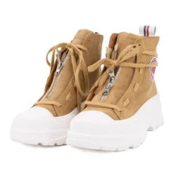 Baskets montantes cuir semelle épaisse blanc Femme ICECOOL SAINT TROPEZ