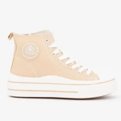 Baskets montantes toile unie melvina Femme BURTON OF LONDON