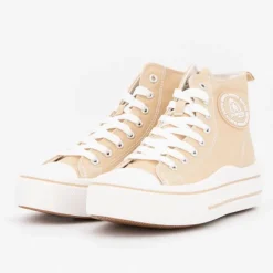 Baskets montantes toile unie melvina Femme BURTON OF LONDON