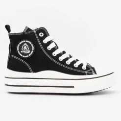 Baskets montantes toile unie melvina Femme BURTON OF LONDON