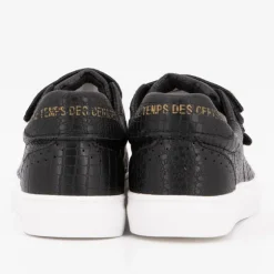 Baskets motif croco à scratch avec logo doré Femme LE TEMPS DES CERISES