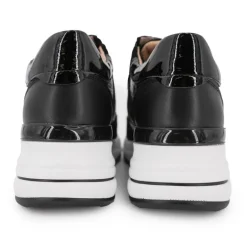 Baskets premium compensées motif croco avec bande de strass Femme KEYS