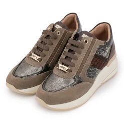 Baskets premium compensées motif croco avec bande de strass Femme KEYS