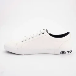 Baskets semelle blanche avec logo bleu marine avec zip Homme TOM TAILOR