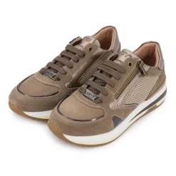 Baskets Serena cuir suédine bronze marron Femme KEYS