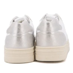 Baskets silver à lacets semelle crème Femme TOM TAILOR