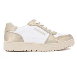 Baskets silver à lacets semelle crème Femme TOM TAILOR