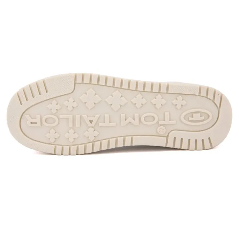 Baskets silver à lacets semelle crème Femme TOM TAILOR