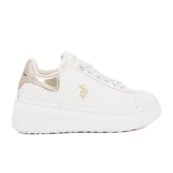 Baskets similicuir grande semelle avec lacets noir Enfant US POLO