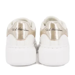 Baskets similicuir grande semelle avec lacets noir Enfant US POLO