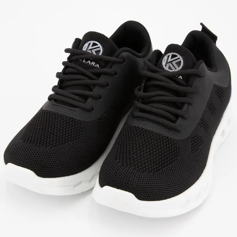 Baskets toile à lacets bi color semelle à motif Femme KELARA