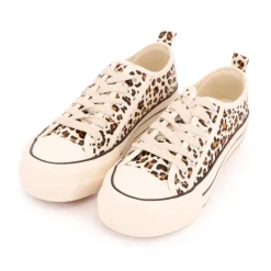 Baskets toile imprimé léopard semelle rayée Femme TOM TAILOR