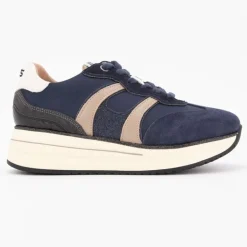 Baskets toile semelle plateforme silvia cuir à lacets Femme KEYS