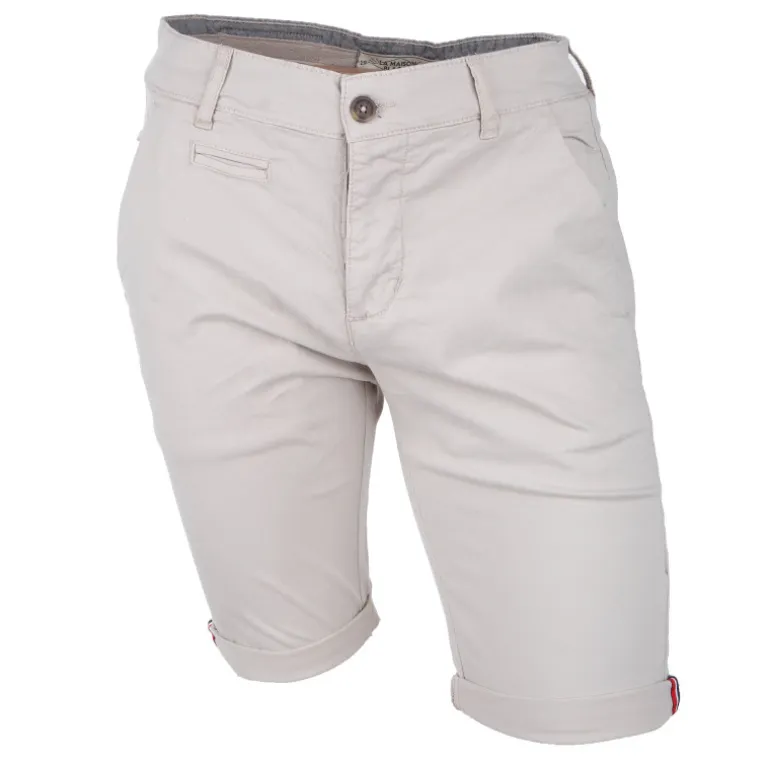 Bermuda chino venili coton stretch popeline revers gansé bouton Homme BLAGGIO