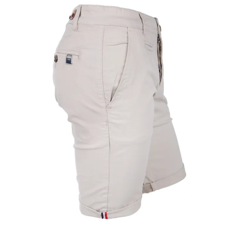 Bermuda chino venili coton stretch popeline revers gansé bouton Homme BLAGGIO
