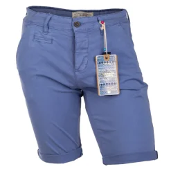 Bermuda chino venili coton stretch popeline revers gansé bouton Homme BLAGGIO