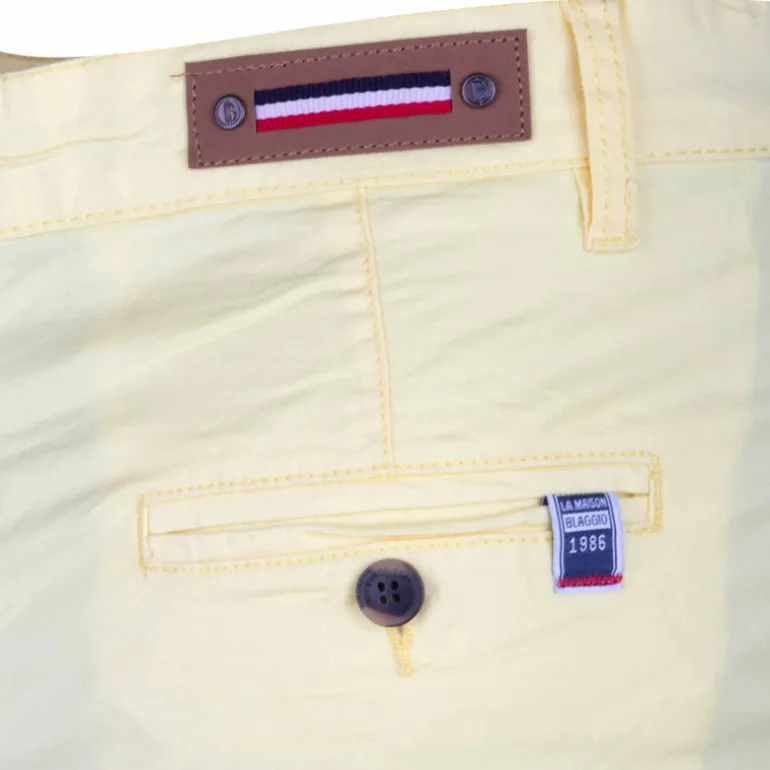 Bermuda chino venili coton stretch popeline revers gansé bouton Homme BLAGGIO