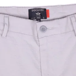 Bermuda lin et coton gris droit Homme DOCKERS