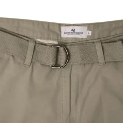 Bermuda uni coton avec ceinture en tissu Homme AMERICAN COLLEGE