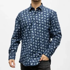 Bill00 chemise coton poly bleu nuit - paisley Homme BILL TORNADE