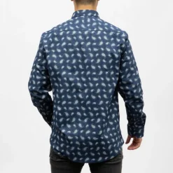 Bill00 chemise coton poly bleu nuit - paisley Homme BILL TORNADE