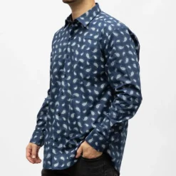 Bill00 chemise coton poly bleu nuit - paisley Homme BILL TORNADE