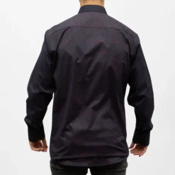 Bill00 chemise coton poly bleu marine motif rouge Homme BILL TORNADE