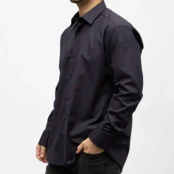 Bill00 chemise coton poly bleu marine motif rouge Homme BILL TORNADE