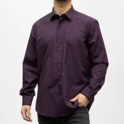 Bill00 chemise coton poly lie de vin - jacquard Homme BILL TORNADE