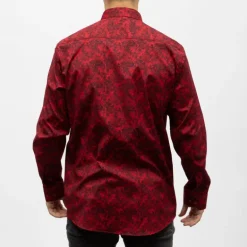 Bill00 chemise coton poly rouge profond - grunge Homme BILL TORNADE