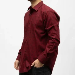 Bill00 chemise coton poly rouge bordeaux - jacquard Homme BILL TORNADE