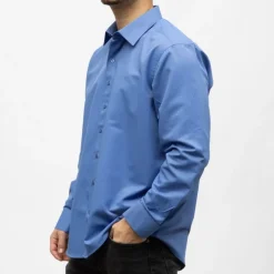 Bill01 chemise coton poly uni petrole Homme BILL TORNADE