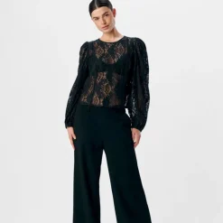 Blouse à dentelle Beverly manches longues Femme OBJECT