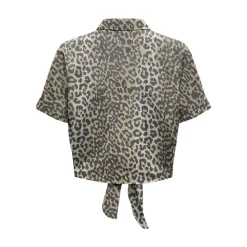 Blouse col chemise imprimé léopardà nouer Femme ONLY