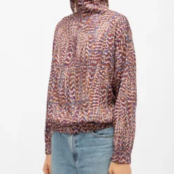 Blouse col montant imprimé zebra violet Femme LA PETITE ETOILE