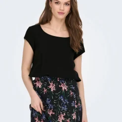 Blouse col rond asymétrique avec bouton Femme ONLY